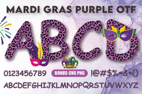 Mardi Gras Purple: A Festive Display Font for Campaigns