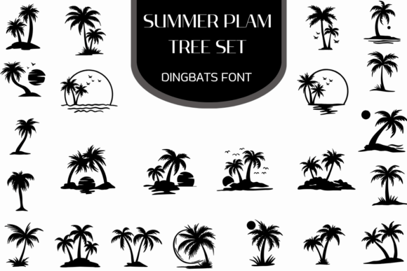 Summer Palm Tree Set: The Tropical Font for Scroll-Stopping Designs